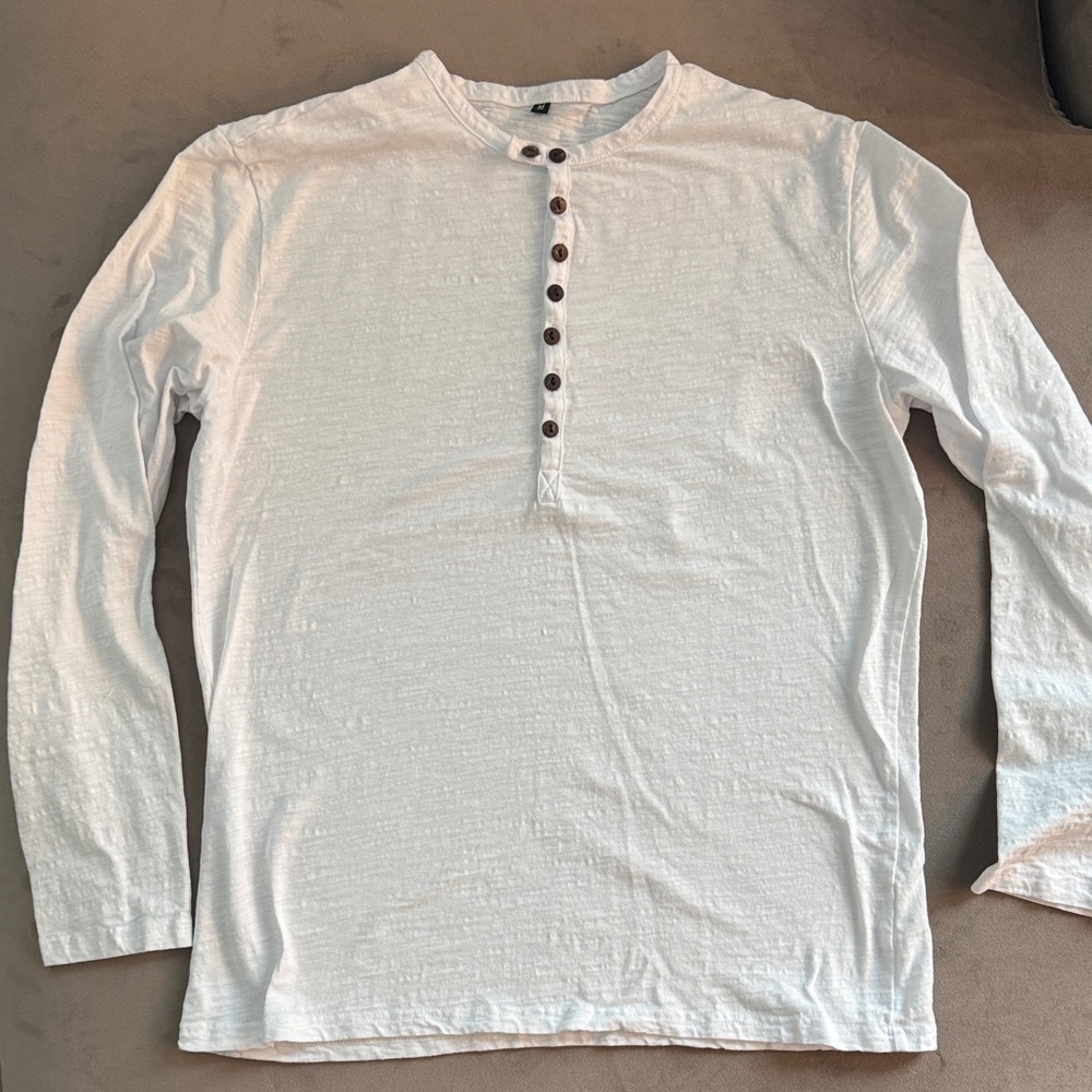 Men's Casual White Button Down Shirt